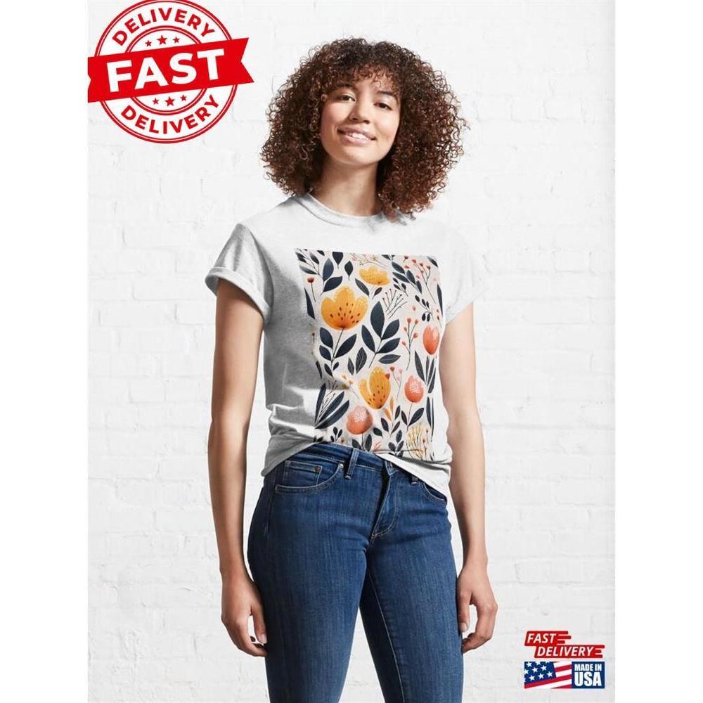 Floral And Herbs In Autumn Classic T-Shirt - Picture 1 of 4